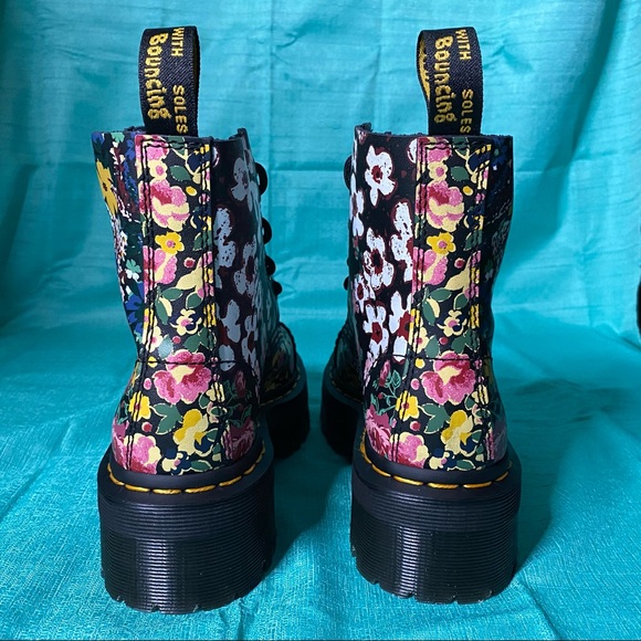 Dr. Martens Sinclair Floral Mashup Platform Boots - Picture 3 of 4